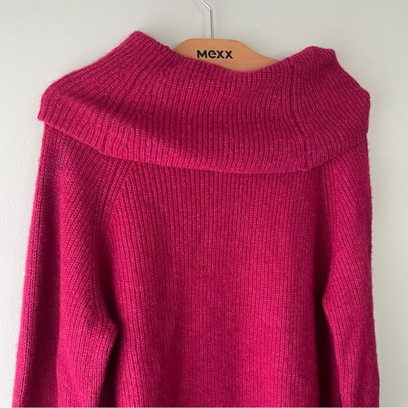 Tahari Merino Wool Knit Sweater Cowl Neck Pullover Dark Pink Size XL - Picture 4 of 8